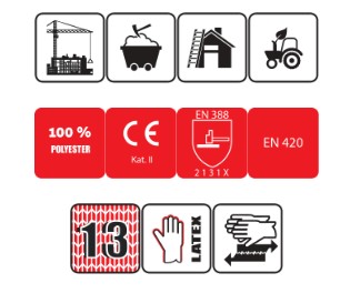 POLYESTEROVÉ RUKAVICE VEĽKOSŤ 8 S-47346 STALCO PREMIUM