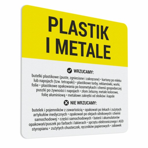 Nálepka na košík - Plast a kovy 10x10