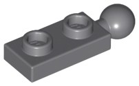 LEGO Plate Mod Hák držiaka držiaka 1x2 tmavosivá 6338168 22890