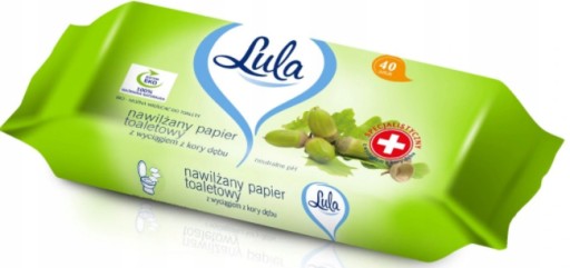 LULA Vlhčený toaletný papier z dubovej kôry 40 ks