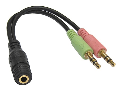 Adaptér CTIA JACK 3,5/4P/zásuvka-2xJACK 3,5/3P/LogiLink zástrčka 0,1m