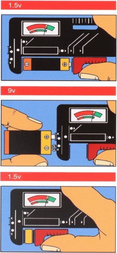 TESTER METER NA BATÉRIE AAA AA 9V