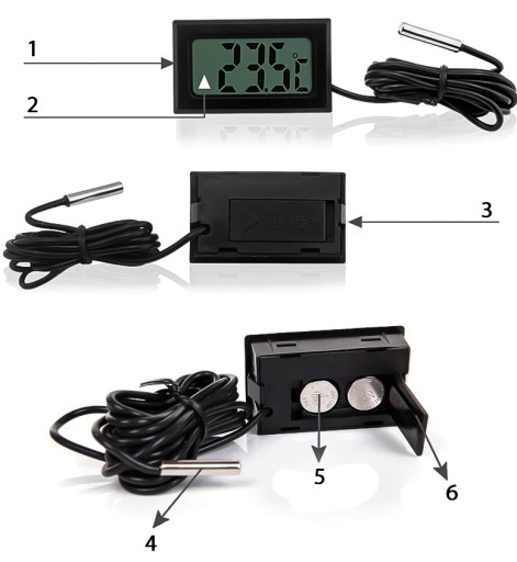PRESNÝ ELEKTRONICKÝ TEPLOMER S AKVÁRIOVÝM SONDA DIGITÁLNYM LCD DISPLEJOM