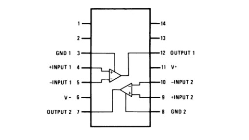 Systém LM319D: 2x rýchly komparátor SO-14 - 2 ks
