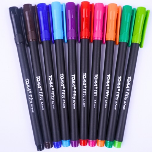 Farebné hladké perá Toma FIFTY TO-047 sada 10 farieb