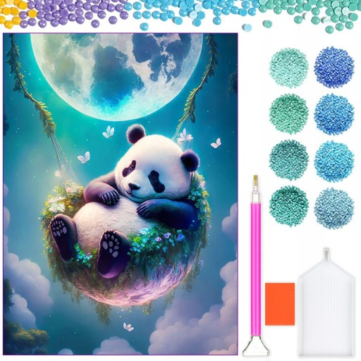 DIAMANTOVÁ VÝŠIVKA Diamantová maľba Diamantová mozaika pre deti Súprava Panda