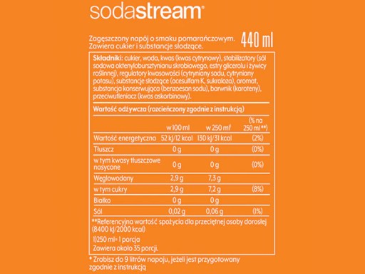 SODASTREAM SIRUP MIRINDA KONCENTRÁT NA NÁPOJ SATURÁTOR 9L so 440ml