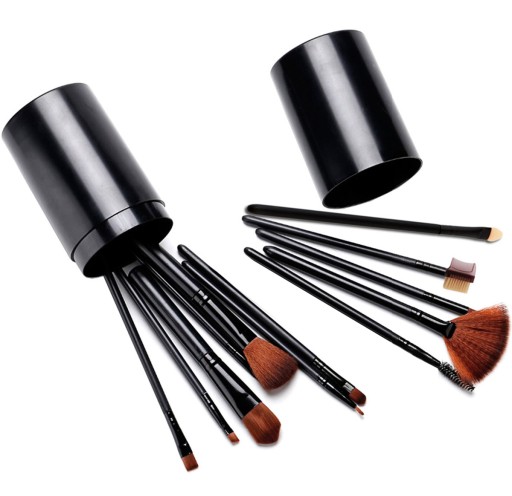 SADA PROFESIONÁLNYCH ŠTETEC NA MAKEUP 12 KS PUZDRO ČIERNYCH ŠTETEC AG92L