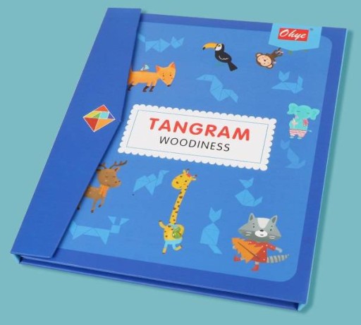 Kniha Tangram Drevené puzzle Magnetické bloky Montessori EDU
