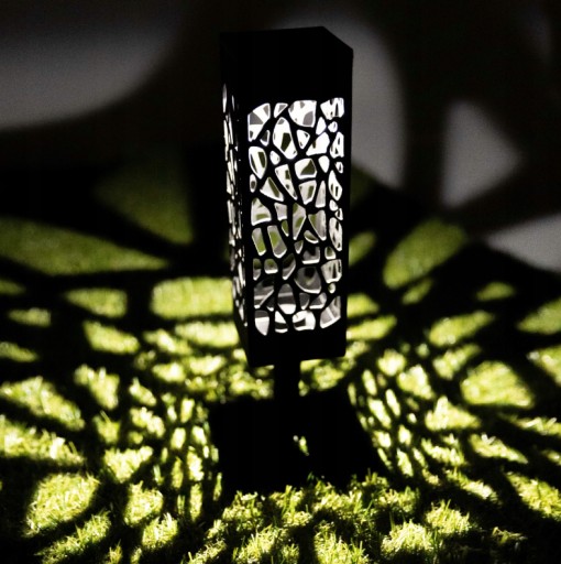 ZÁHRADNÁ SOLÁRNA LAMPA ČIERNA STÓĽOVÁ LED LAMPA 18x6x6 cm