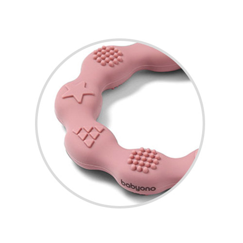 Silikónové hryzátko RING ružové Babyono 825/02