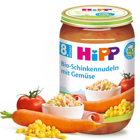 Hipp Bio večera Šunka so zeleninou a cestovinou 220g 8m