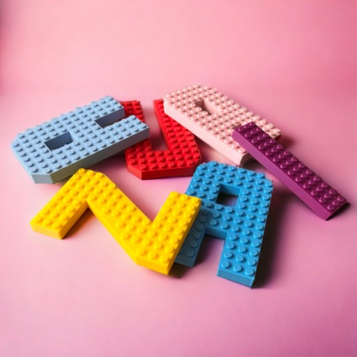 Nálepky na stenu KAJAWIS LETTERS 3D Letters XL v štýle detského mena LEGO