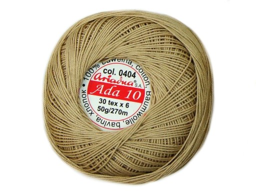 Cordonka ADA 10 Ariadna 0404 béžová 50g 270m