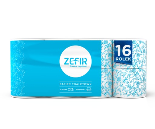 Elegantný toaletný papier Zefir biely, 16 ks