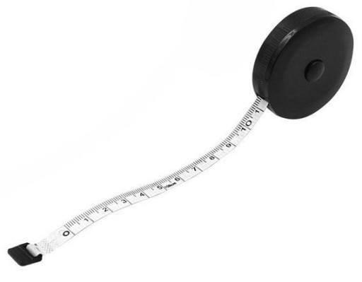 Valcovaný krajčírsky meter meria 150 cm centimetrovú mini pásku