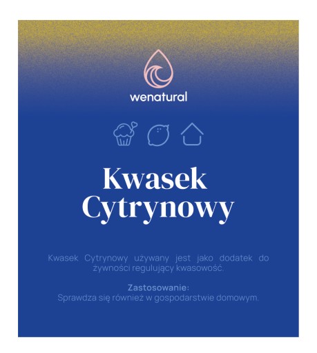 Kyselina citrónová 500g Wenatural - prírodný, potravinársky, univerzálny