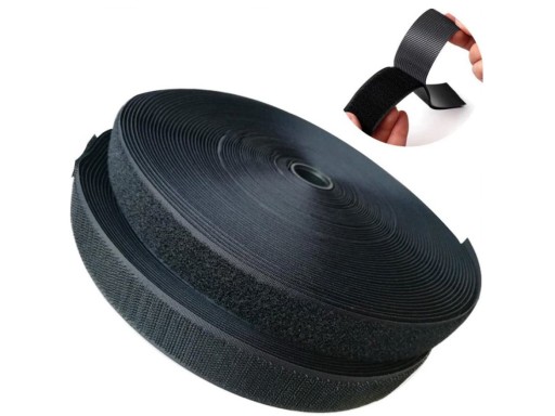 PEVNÁ PÁSKA NA VELCRO OBOJSTRANNÁ ŠÍRKA. 20 mm ČIERNA
