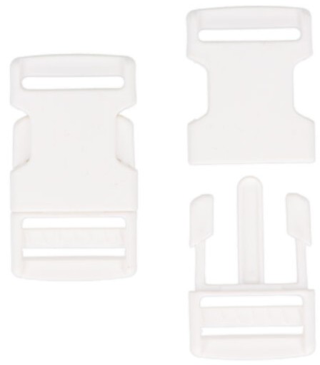 PLASTOVÁ ZÁPADKOVÁ SPONKA NA PÁSKU 3cm BIELA 30mm - 5 ks