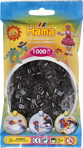 Zažehľovacie korálky ČIERNA 1000 ks HAMA 18