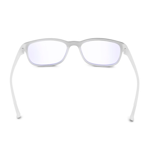 Klasické unisex okuliare DELI, modrý kontrolný filter, biele