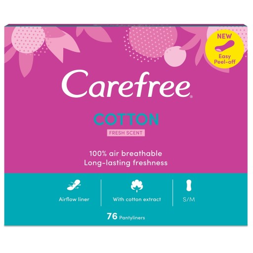 CAREFREE Cotton Fresh hygienické vložky svieža vôňa 76 ks