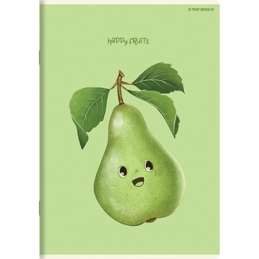 Top 2000 Happy Fruits zošit, A5, 16 listov, dva riadky, 70g