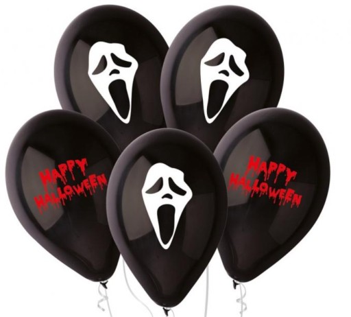 Čierny latexový balón Bloody Halloween 5 kusov HAL-130