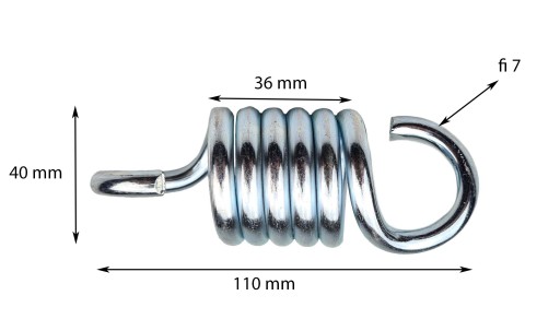PRUŽINA NA UPEVNENIE HOÝVKAČKY 7 mm 5 CIEVOK 400 KG