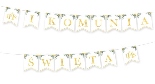 Banner girlanda Prvé sväté prijímanie Eukalyptus, banner na sväté prijímanie, sväté prijímanie - 240 cm