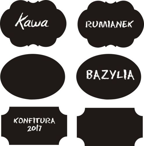 Etikety nálepky na zaváracie poháre, kriedová tabuľa, 8 ks