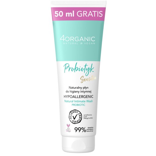 4 organické tekuté probiotikum na intímnu hygienu 200ml + 50ml ZDARMA