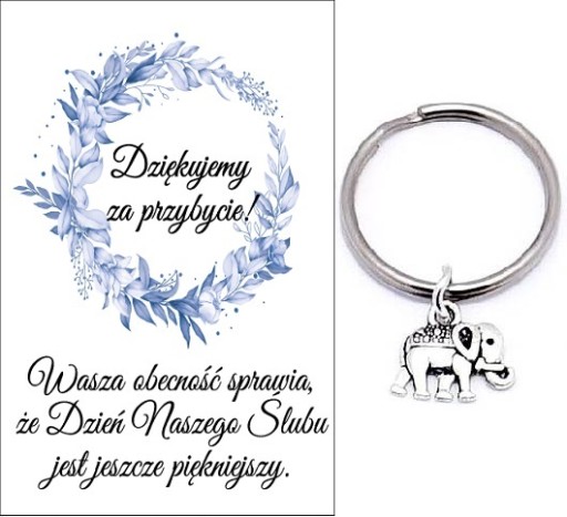 ĎAKUJEME HOSTOM DARČEK SVADOBNÝ SVADOBNÝ SVADOBNÝ SLON SPOMIENKY KĽÚČOVKA