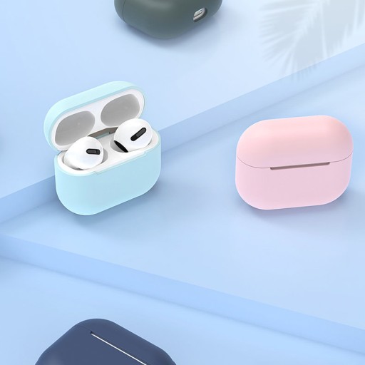 POUZDRO NA AIRPODS 3 SILIKÓNOVÝ MÄKKÝ KRYT SLÚCHADIEL TMAVOMODRÝ