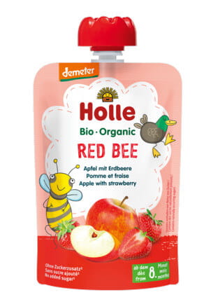 Holle Bio Red Bee Apple Strawberry Mousse