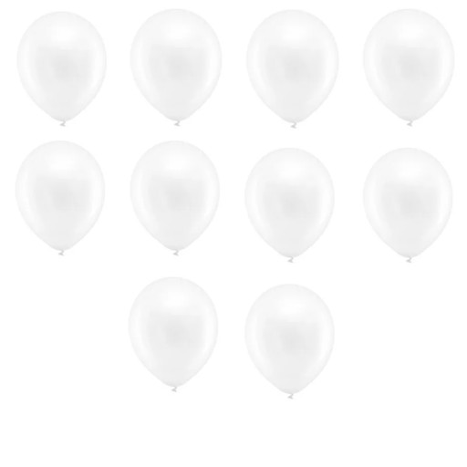 malé biele kovové balóniky 5' (12cm) - 10 ks