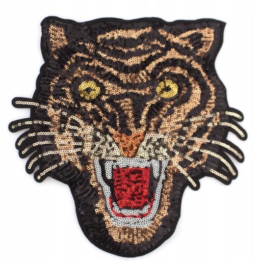 Veľký flitrový tiger Nášivka s flitrami