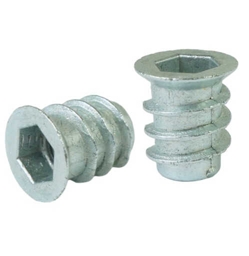 10x nástrčka M6 x 13 mm, dvojzávitová skrutka do dreva, nábytková vložka