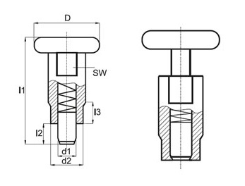 UMIESTNENIE ČEP BEZ ZÁMKU KOVOVÝ M10x1,0mm