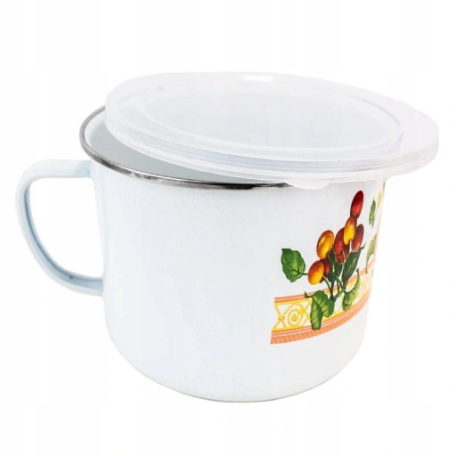 HRNČEK SMALTOVANÝ S POKRÝČKOU S RÚČKOU 500 ML