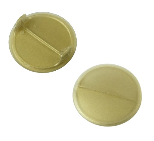 Plastový uzáver, priemer 40 mm, na 2 listy, zlatý