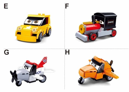 Bloky Sluban AUTO s očkami CARS 8 vzorov POWER BRICKS 6632