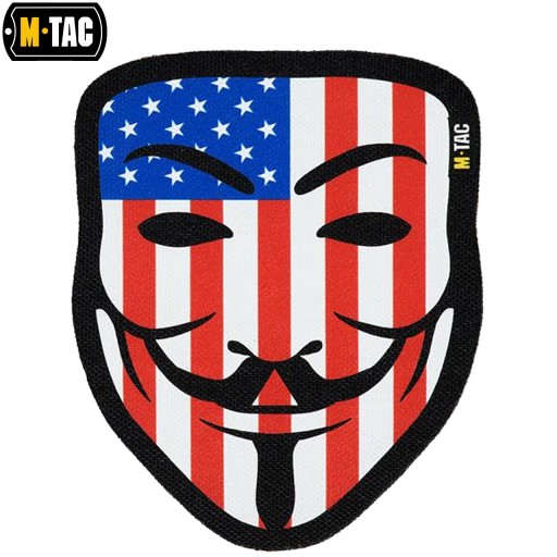 ANONYMNÝ PATCH GUY FAWKES TVÁR ANONYMITA VLAJKA USA M-TAC