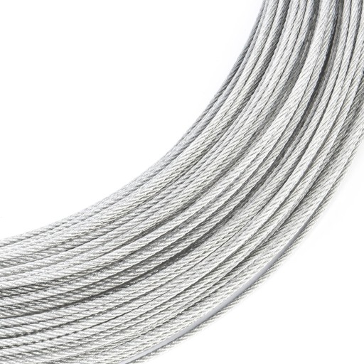 Oceľové lano pozinkované, 1mm, 1x7, pozinkované, 10m