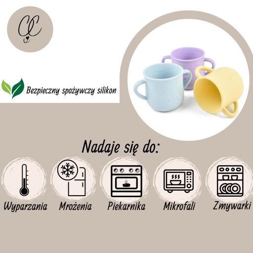 Silikónový pohár s rúčkami pre deti, učia sa piť, 150 ml