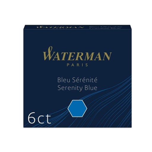 Atramentové perá Waterman, 6 ks, modré