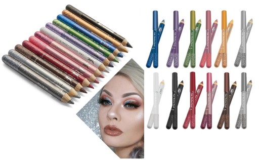 Perleťové očné tiene, trblietavé očné linky, biela #3