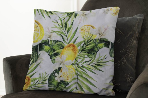 Obliečka na vankúš JASIEK VANKÚŠ 40x40 LEMON FLOWERS potlač polyester