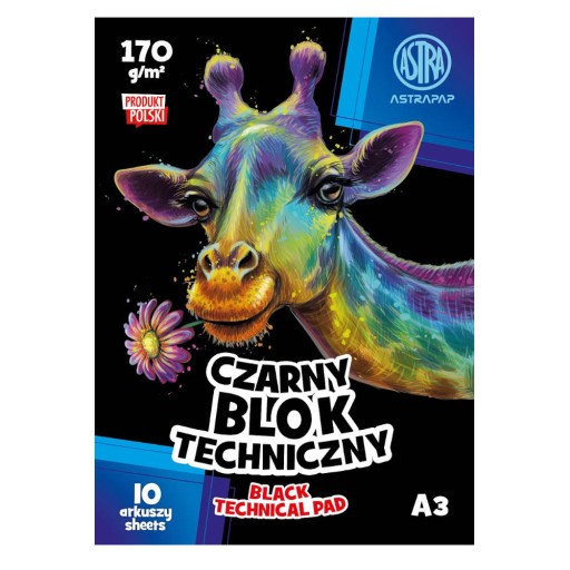 Technický blok A3 čierny, 10 kariet 170g/m2 ASTRA