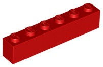 LEGO 3009 BRICK 1x6 červená NOVINKA (2g)